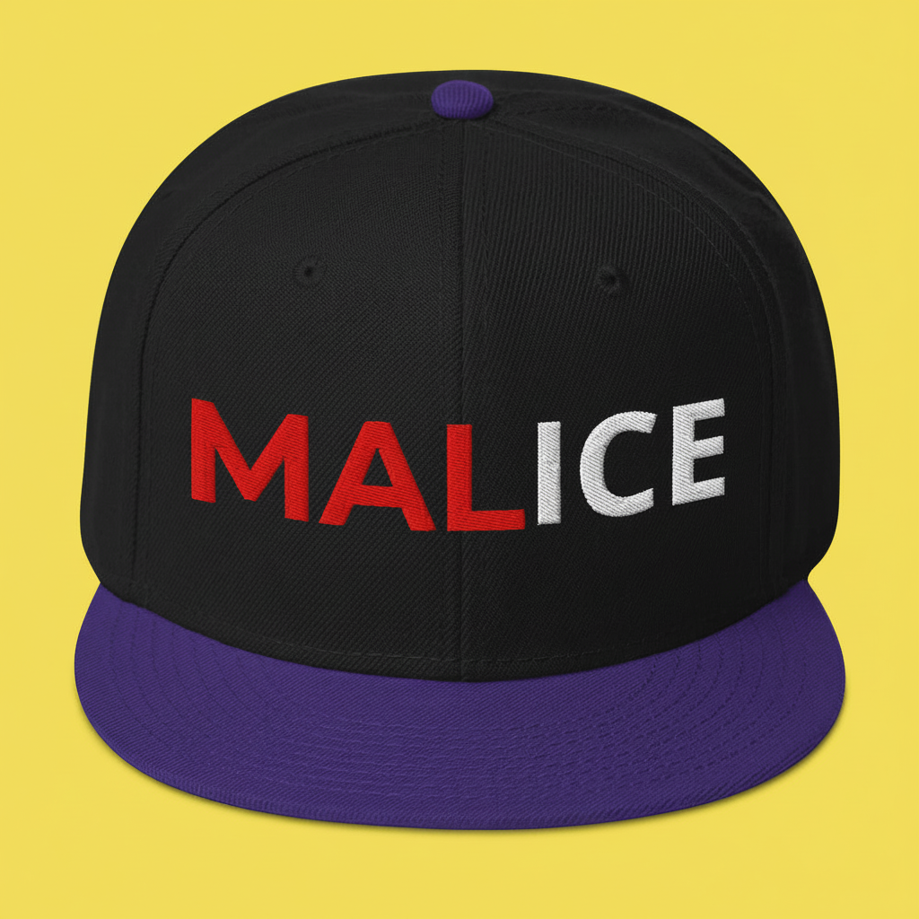 MALICE Statement Snapback Hat
