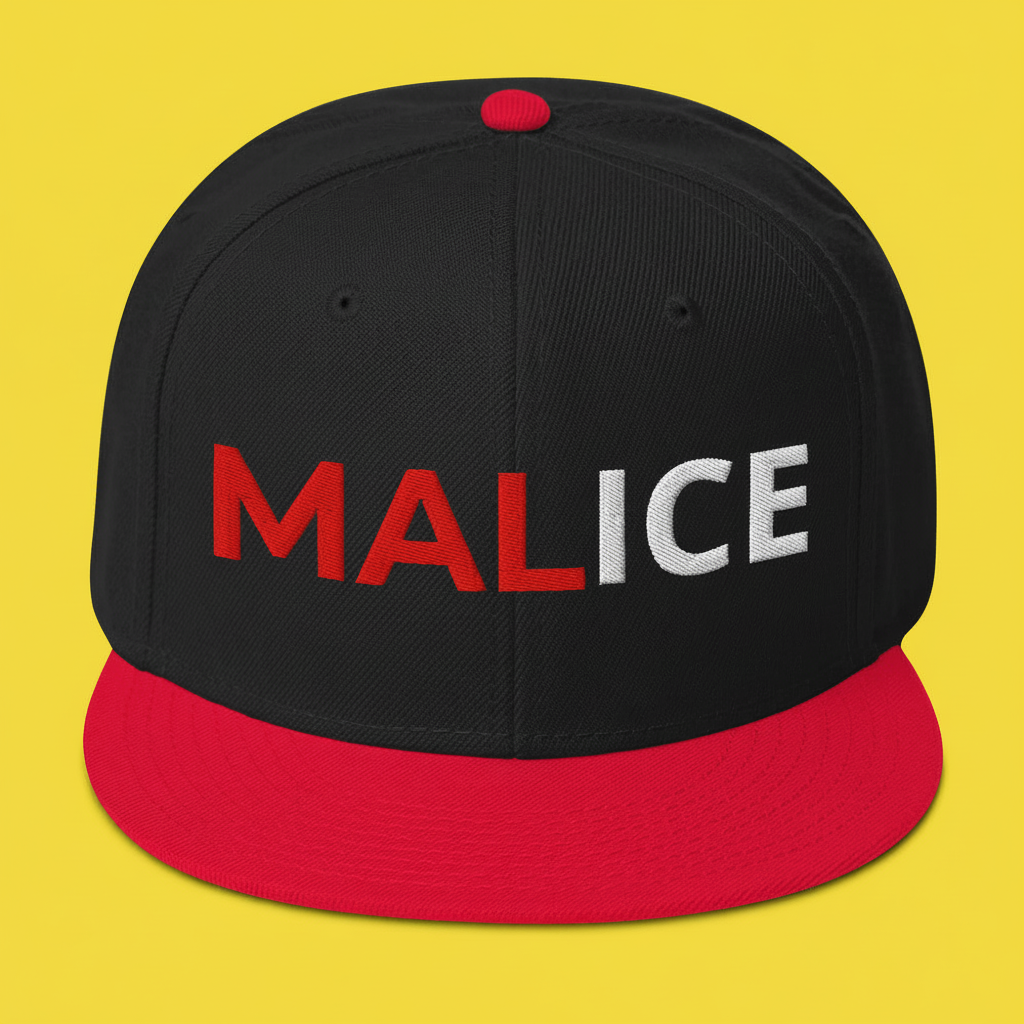 MALICE Statement Snapback Hat
