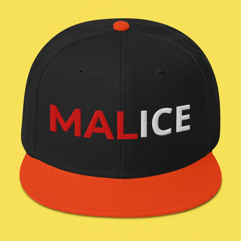 MALICE Statement Snapback Hat
